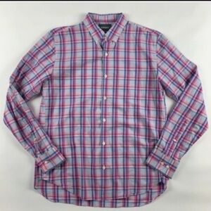 Men's Pink and Blue Plaid Shirt, slim fit